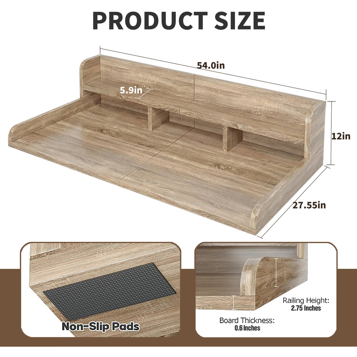Washer Dryer Countertop with Non-Slip Pads, 54" x 27.5"