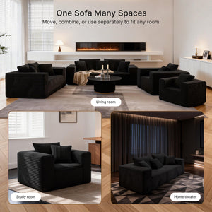 Small Boneless Sofa Chair, No Assembly Couch in a Box Memory Foam Mini Cloud Reading Chair with Throw Pillow for Living Room Bedroom Playroom