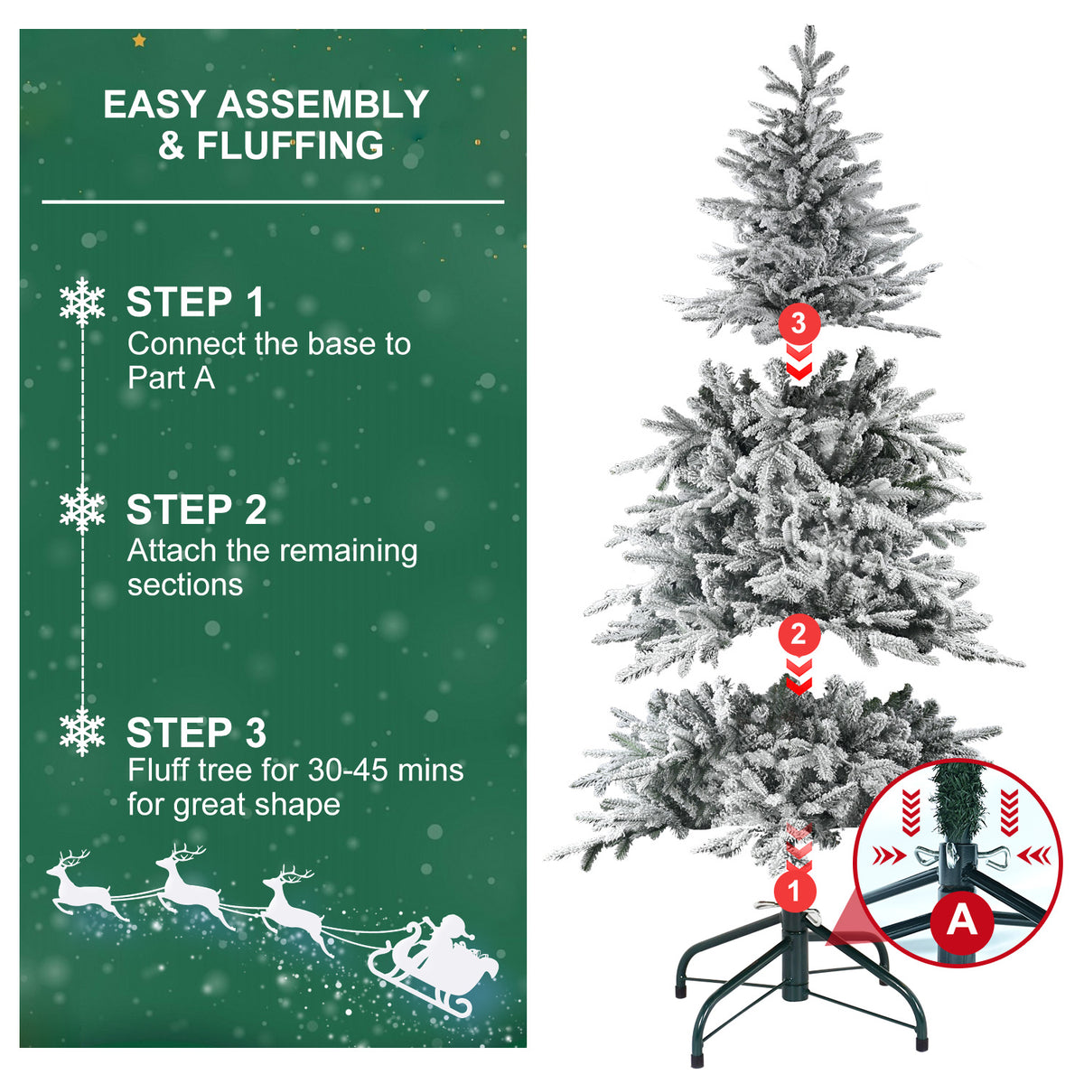 Premium 8FT Flocked Artificial Christmas Tree