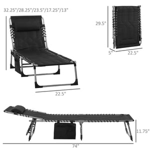 Outsunny Padded Folding Chaise Lounge Chair