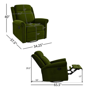 360 Degrees Swivel Recliner Manual Rocking Recliner Home With Adjustable Backrest - Best Buy Furniture