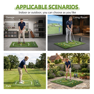 5'x4' Golf Hitting Mat with Cross Stance Guide