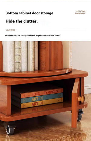 Upgraded Rotating Bookshelf - 360 Display Corner Bookcase