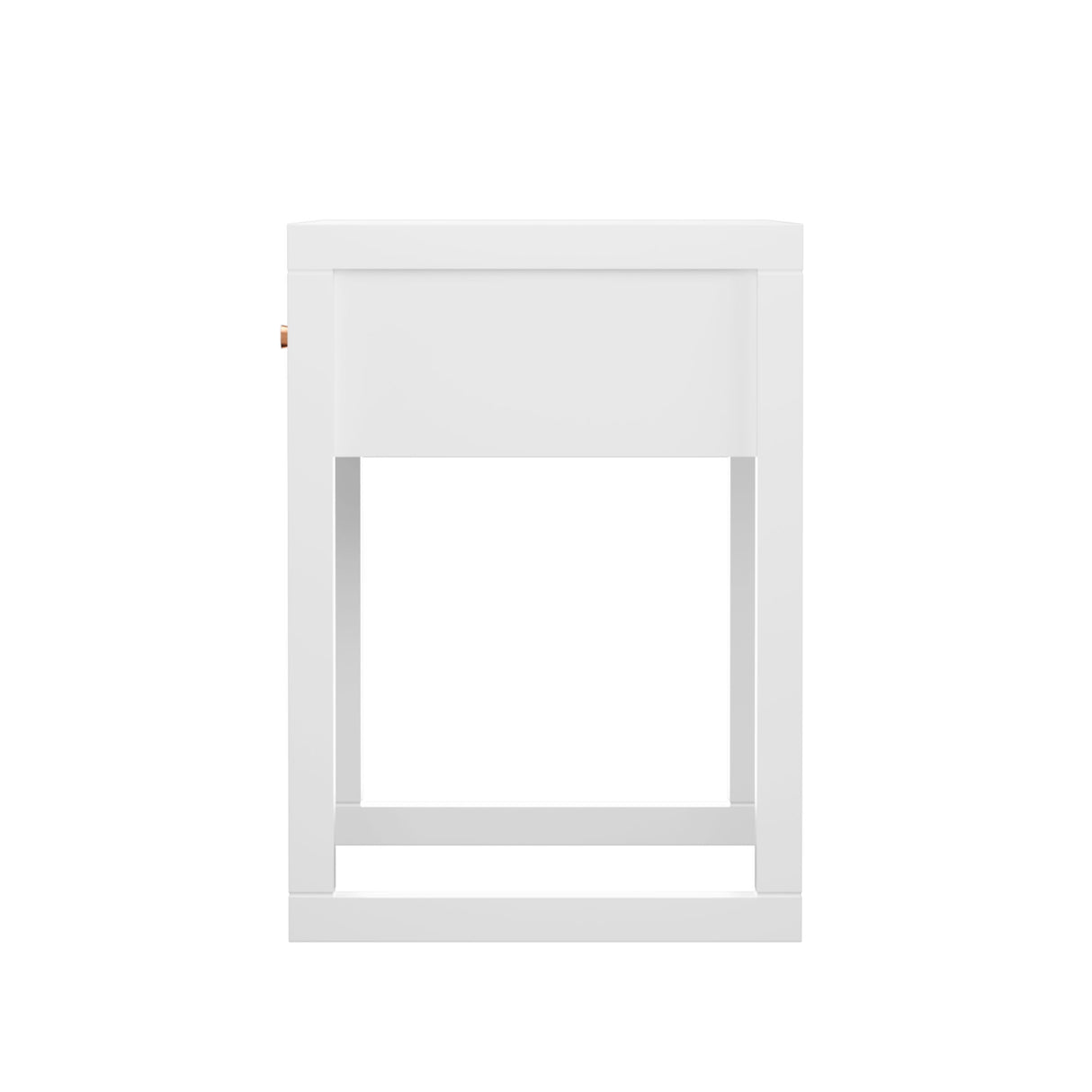 Nightstand With Drawer, Minimalist Bedside Table, Compact End Table For Bedroom - White