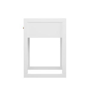 Nightstand With Drawer, Minimalist Bedside Table, Compact End Table For Bedroom - White