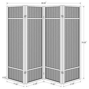 Sensei - 4 Panel Bamboo Room Divider Folding Screen - Natural