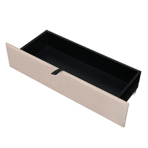 Upholstered Platform Bed With Storage Headboard, Trundle & 2 Drawers And A Set Of Sockets & USB Ports