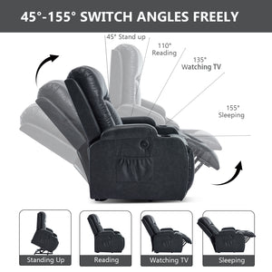 Dark Recliner with Power Lift Assistance