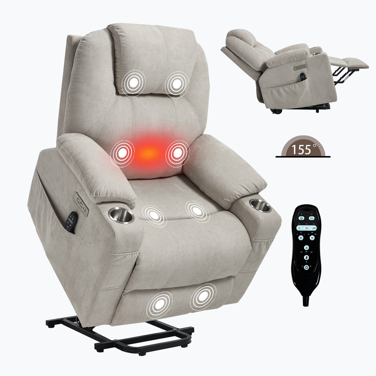Premium Power Lift Recliner Chair with Massage Functionality
