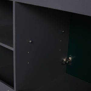 Contemporary Freestanding Bathroom Vanity With Resin Sink & Soft-Close Cabinet Doors