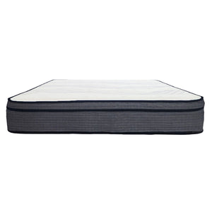 Hybrid Plush Foam Mattress, Soft Polyester Knit Cover, Multi Layer Foam Mattress - White / Gray - King