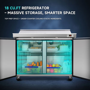 Orikool 60 In Commercial Refrigerators Sandwich & Salad Prep Table