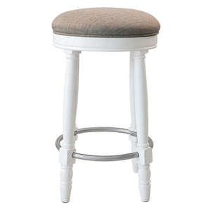 360° Swivel Wooden Barstools With Upholstered Seat, Counter Height (Set of 2)