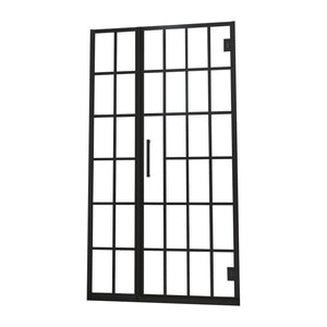 Frameless Pivot Shower Door With Pattern Glass, Open Entry Design
