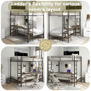 Ethan - Bunk Bed With Desk, Charging Station, Storage Shelves