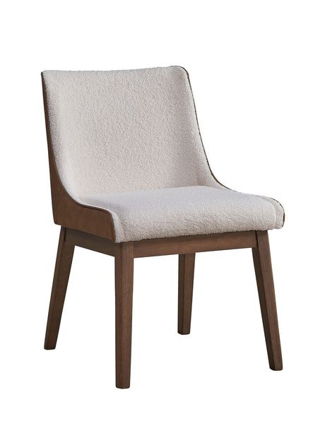 Ginny - Boucle Velvet Side Chair (Set of 2) - Walnut - Best Buy Furniture