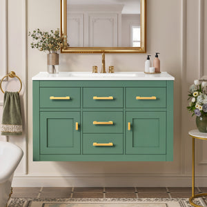 36'' Wall Mounted Bathroom Cabinet – French Style Bathroom Vanity