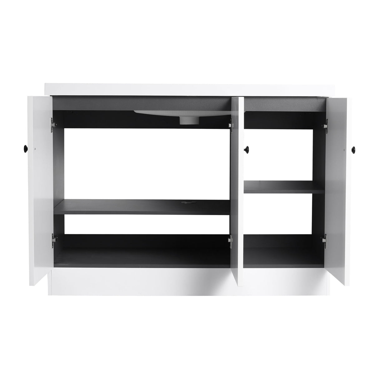 Contemporary Freestanding Bathroom Vanity With Resin Sink & Soft-Close Cabinet Doors