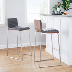 Mason Mara - Contemporary Fixed Height Barstool (Set of 2)