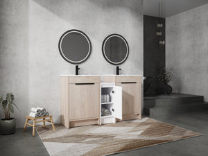 60 Inch Freestanding Bathroom Vanity with Ceramic Sink