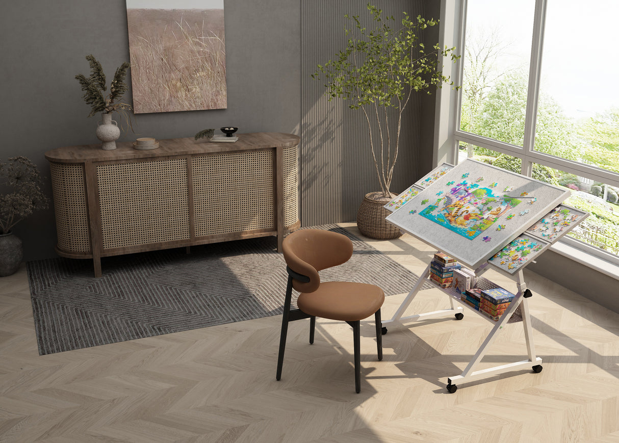 1500 Pieces Jigsaw Puzzle Metal Table Board with 4 Trays