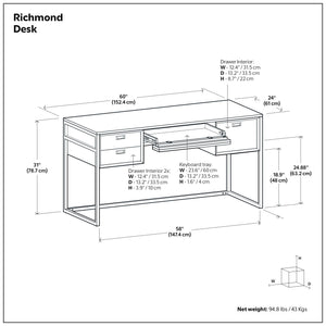 Richmond - Desk - Rustic Natural Aged Brown