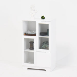 Modern Cabinet With Glass Doors And Drawer