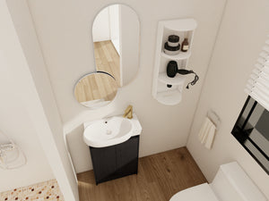 23" Freestanding Bathroom Vanity with Sink and Storage Rack