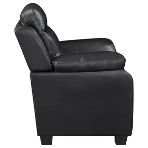 Eaton - Padded Sofa With Tufted Design - Black