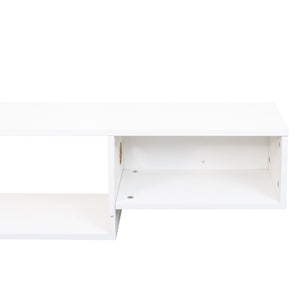 65.35in Wall Mounted Floating TV Stand with 20 Color LEDs and Charging Station