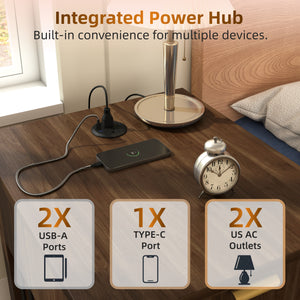 Dog Crate End Table with Charging Station and Storage
