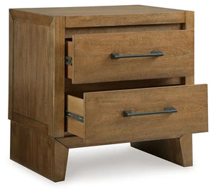Sherbana - Two Drawer Night Stand - Light Brown - Best Buy Furniture