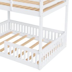 Stylish Bunk Bed With Ladder And Guardrails