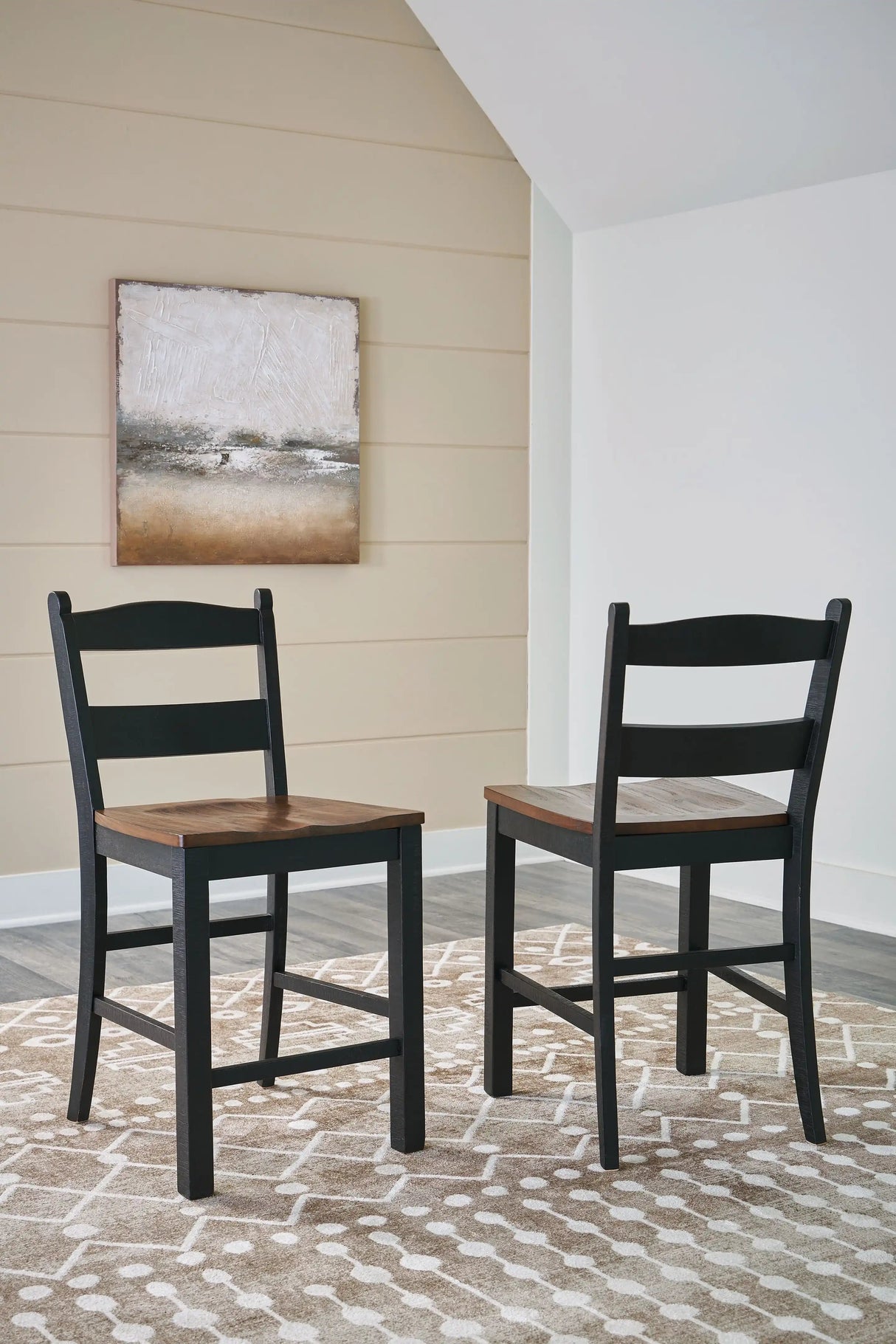 Valebeck - Barstool (Set of 2) - Black / Brown - Best Buy Furniture