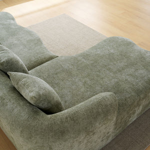 Modular L-Shape Sectional Sofa With Curved Chaise