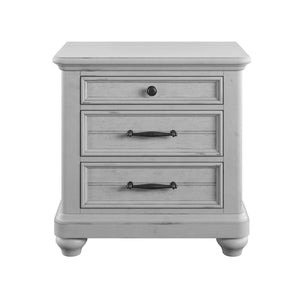 3 Drawer Nightstand With USB - Gray - Wood