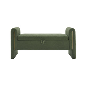 Modern Teddy Upholstered Large Bed End Bench With Arms And Storage
