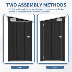 4 x 8 Ft Galvanized Steel Outdoor Storage Shed with 3 Access Doors