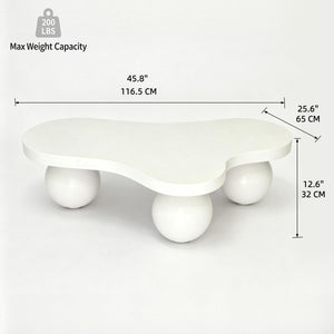 Cloud Shaped Coffee Table With 3 Ball Legs For Living Room