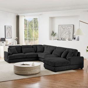 Oversized Sectional Sofa U - Shaped Sofa Couch Modern Sofa Upholstered In Soft With A Chaise Lounge For Living Room