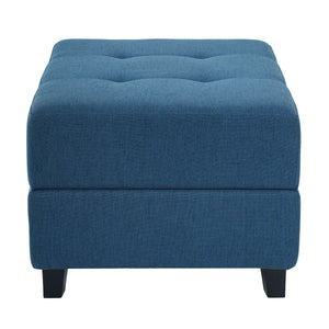 Navy Tufted Ottoman