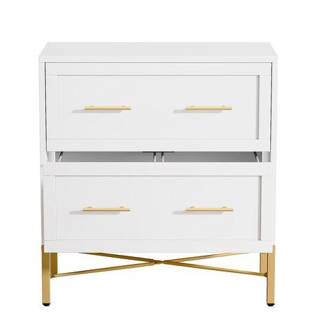 2 Drawer Lateral File Cabinet With Anti Tilt Safety, Filing Storage For Letter / Legal / A4 Files - White