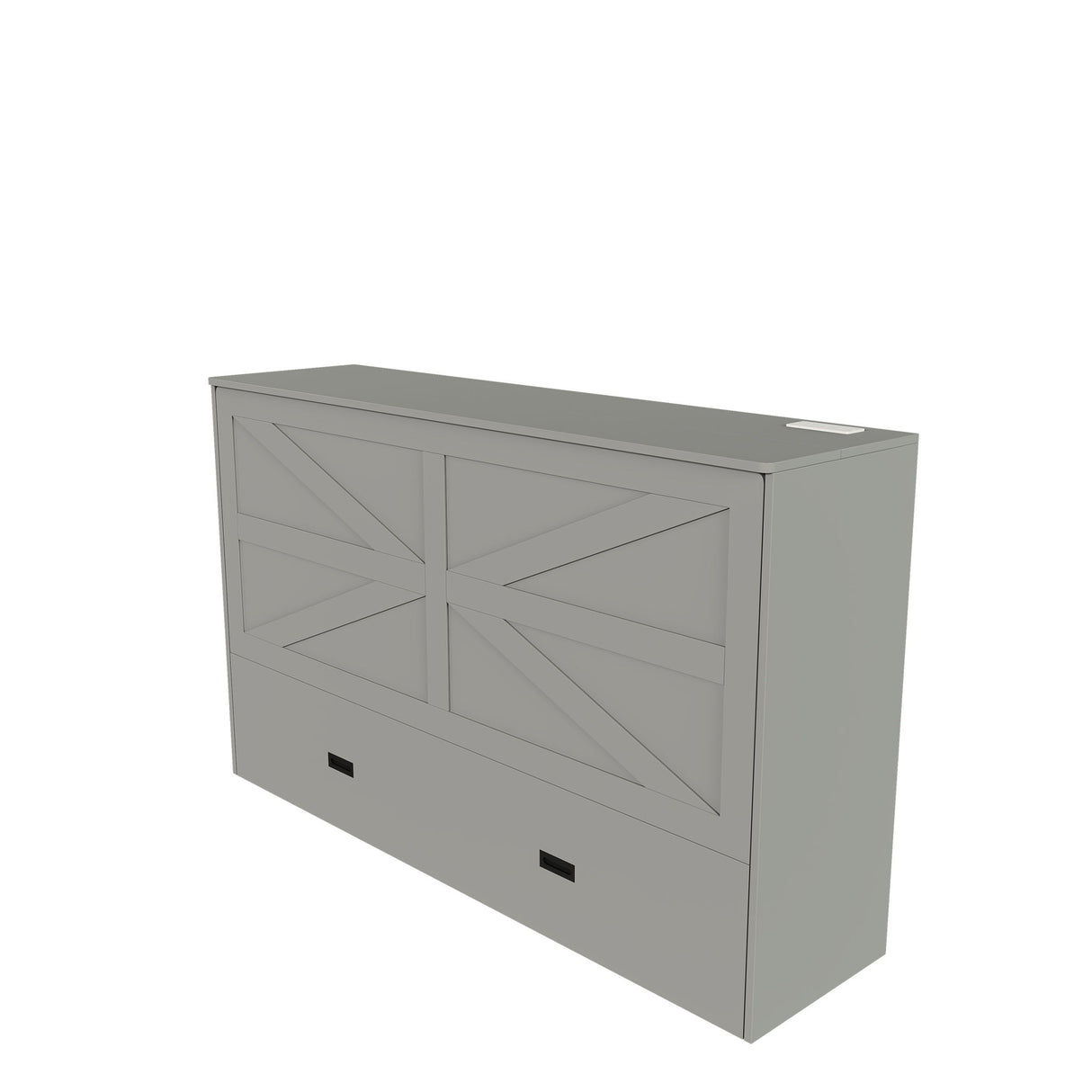 Full Murphy Bed With Storage Drawers, Charging Station, Foldable Panels, And Silent Swivel Wheels