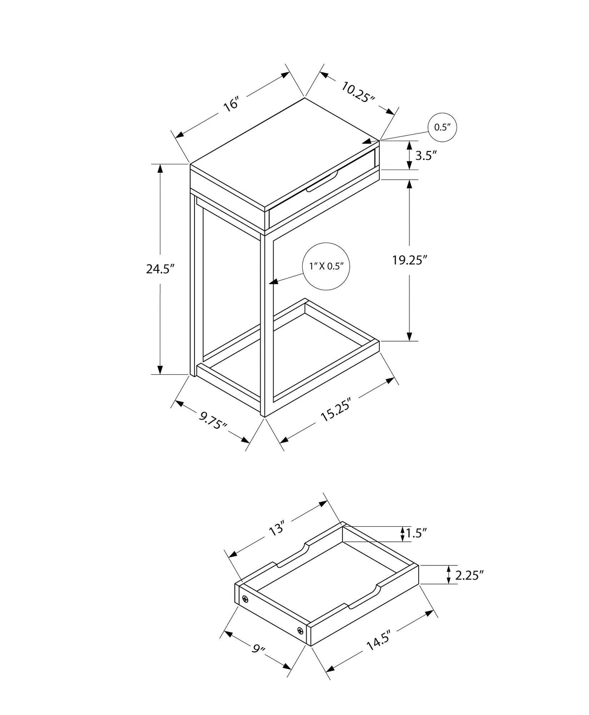 Accent Table, C - Shaped Contemporary Elegant Desig - Best Buy Furniture