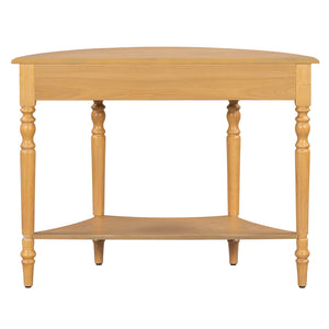 TREXM Farmhouse Half Moon Console Table with Drawer & Shelf