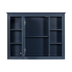 Wall Mounted Medicine Cabinet With Mirror, Storage Cabinet Featuring 6 Open Shelves And Adjustable Interior