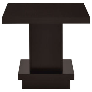 Mbala - Square Pedestal End Table - Cappuccino