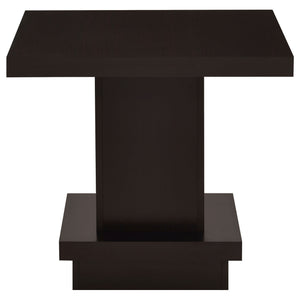 Mbala - Square Pedestal End Table - Cappuccino