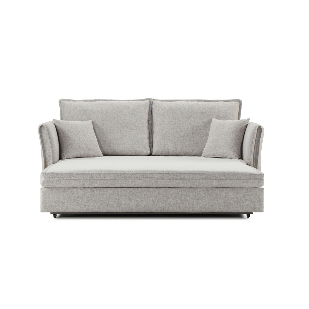 Oren - Chenille Sleeper Sectional Sofa With Storage 2 Toss Pillows - Gray - Best Buy Furniture