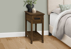 Accent End Table, 2 Tier, Narrow, Storage Drawer, Transitional - Walnut - Best Buy Furniture